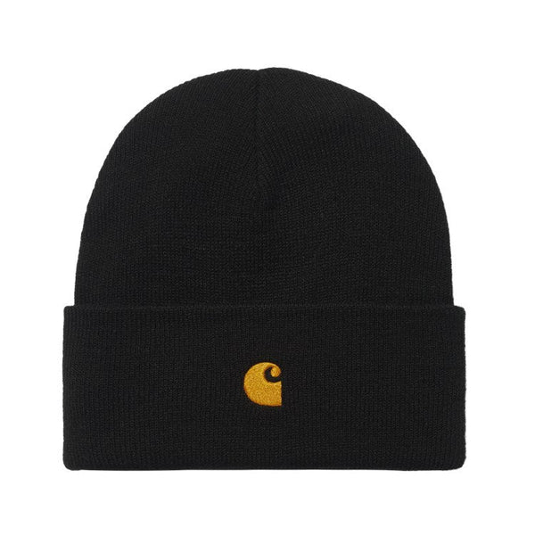 Carhartt Wip Chase Beanie Bonnet - Black / Gold - Streetart.fr